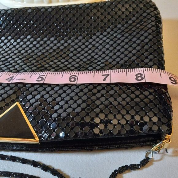Vintage Mesh Black Clutch bag Cottagecore Grandmacore - Picture 6 of 7